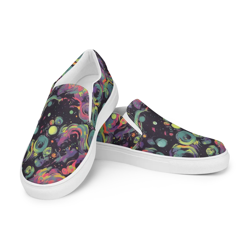 Psychedelic Drift on Women's Slip-On Canvas Shoes — Left Front