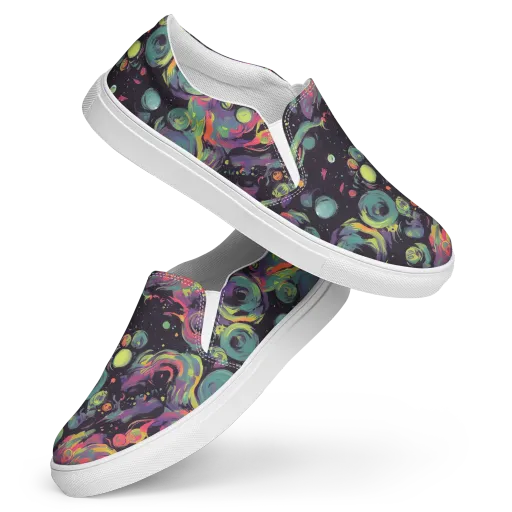 Psychedelic Drift on a Women's Slip-On Canvas Shoes