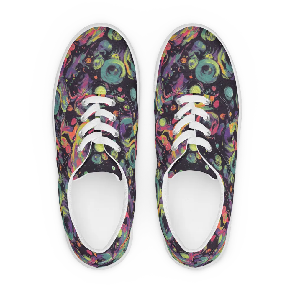 Psychedelic Drift on Men's Lace-Up Canvas Shoes — Front