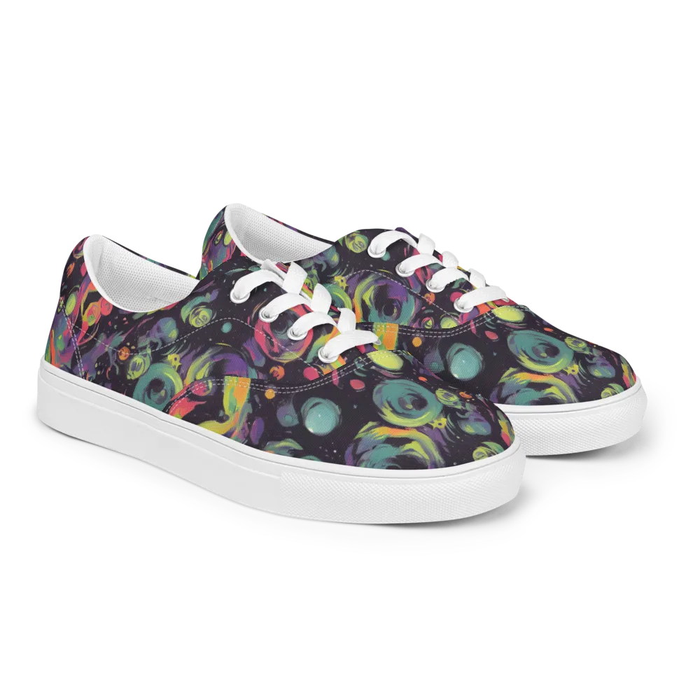 Psychedelic Drift on Men's Lace-Up Canvas Shoes — Right Front