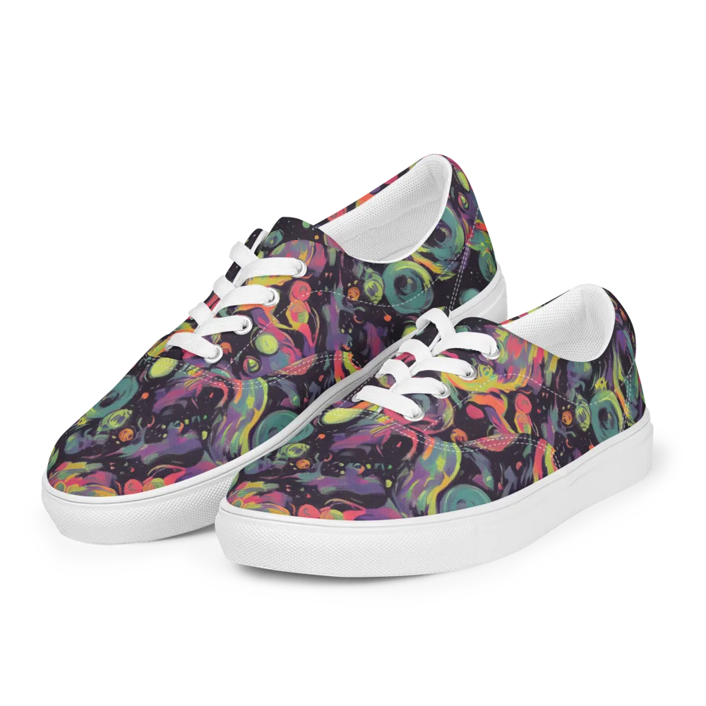 Psychedelic Drift on Men's Lace-Up Canvas Shoes — Left Front