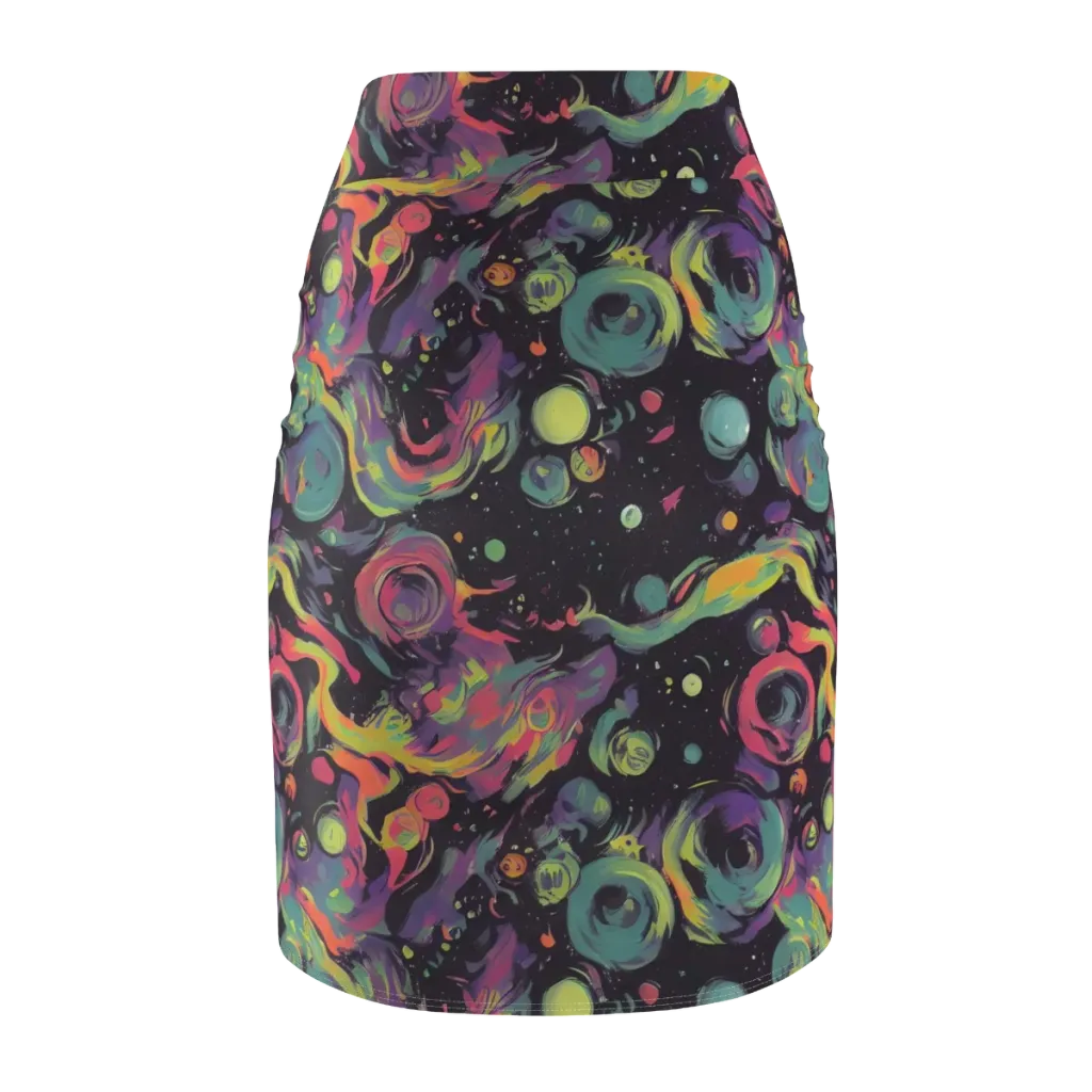 Psychedelic Drift on Pencil Skirt — Back