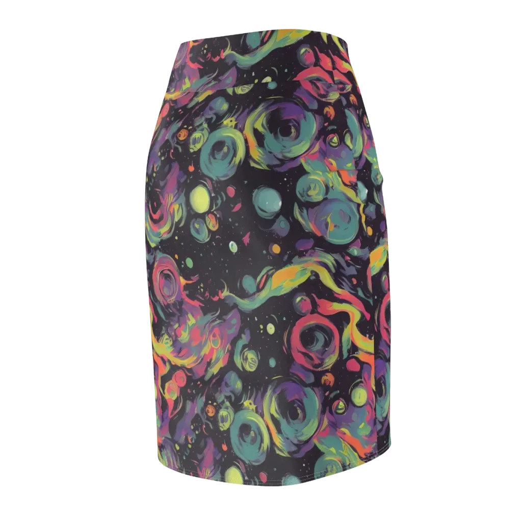 Psychedelic Drift on Pencil Skirt — Back Side