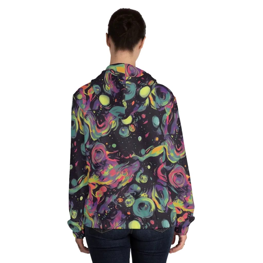 Psychedelic Drift on Women's Full-Zip Hoodie — Back On Person