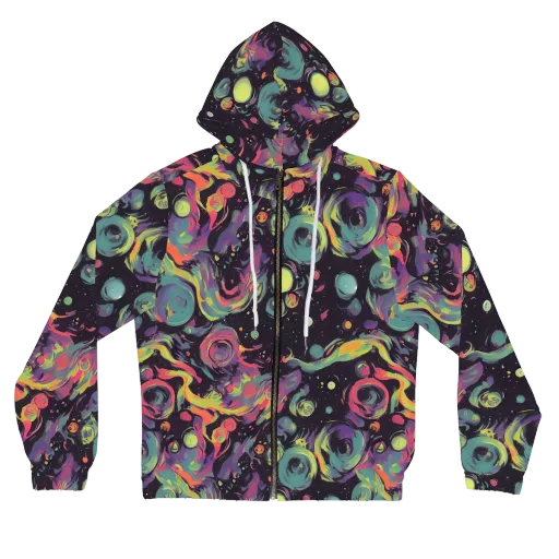 Psychedelic Drift on a Women's Full-Zip Hoodie