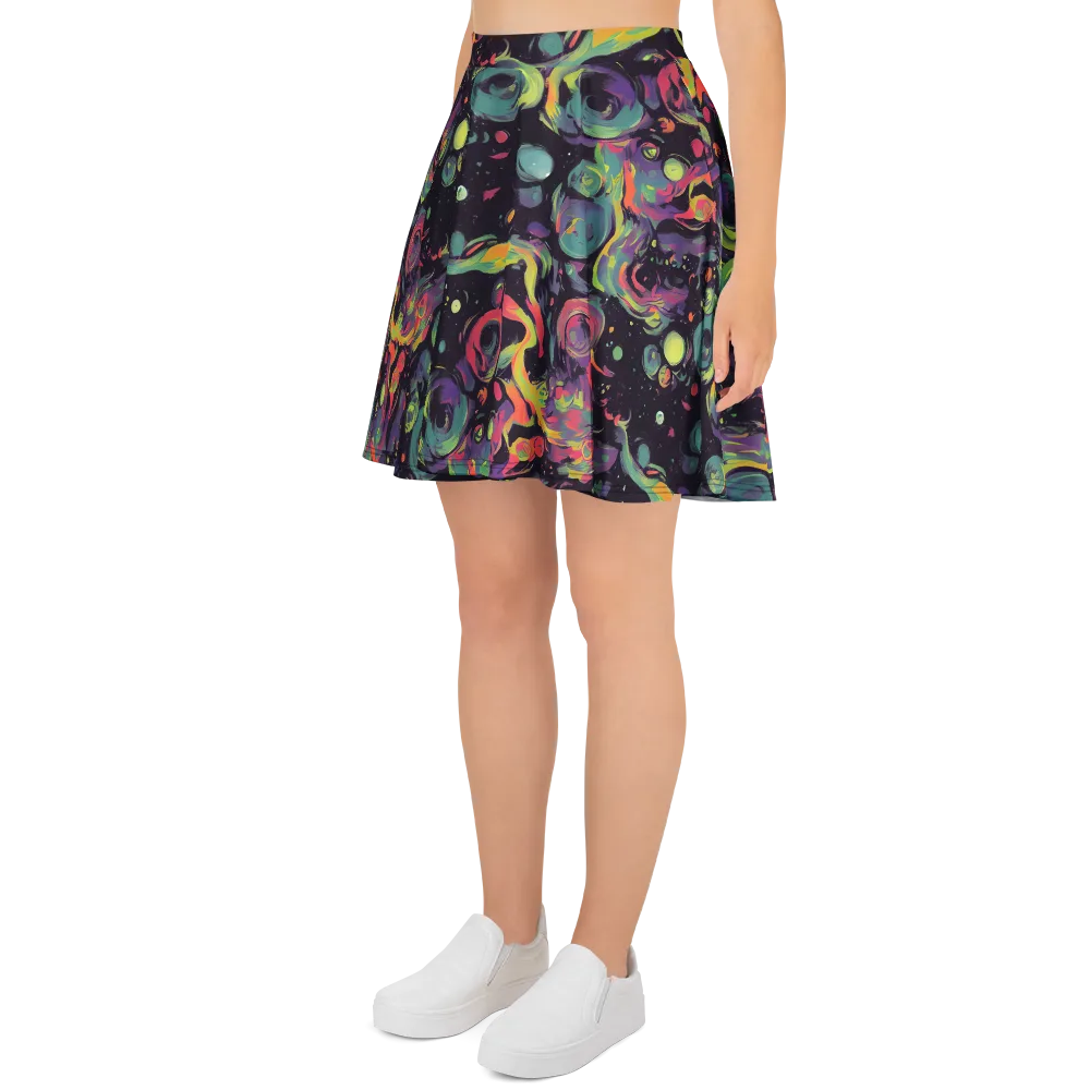 Psychedelic Drift on Skater Skirt — Left
