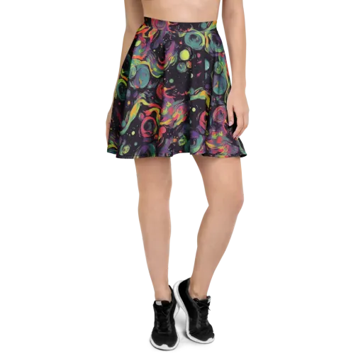 Psychedelic Drift on a Skater Skirt