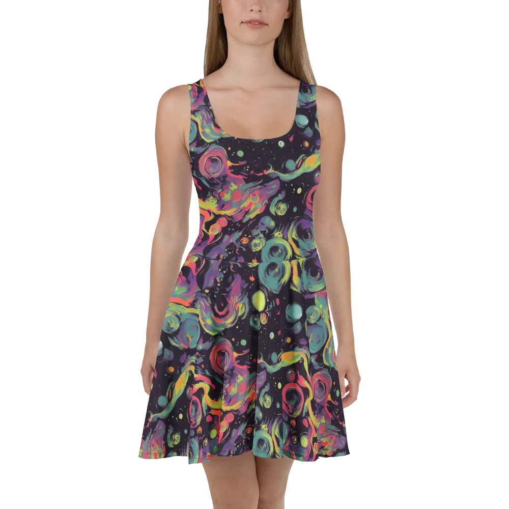 Psychedelic Drift on Skater Dress — Front
