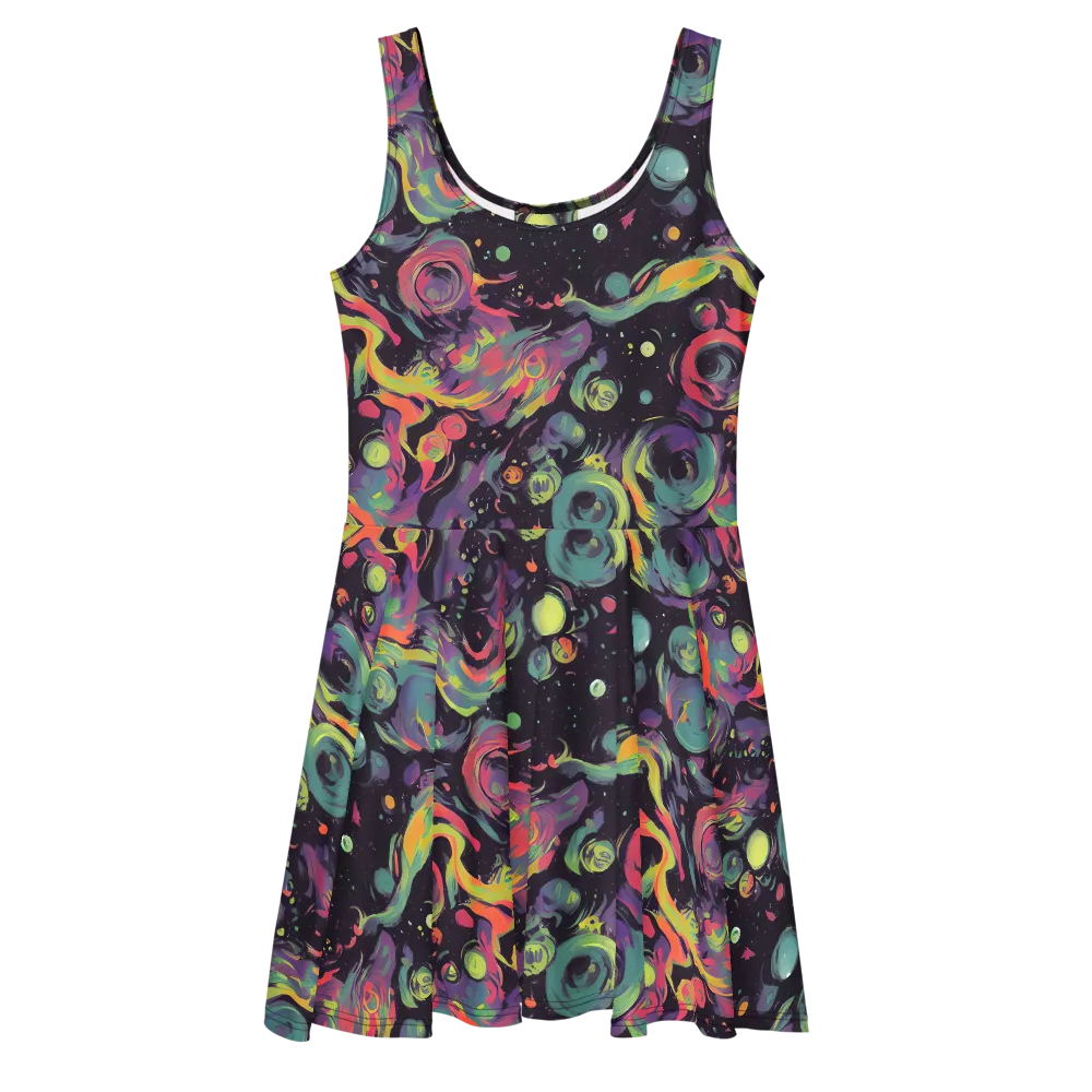 Psychedelic Drift on Skater Dress — Front