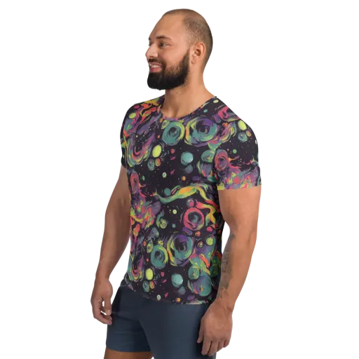 Psychedelic Drift on a Men's Athletic T-Shirt