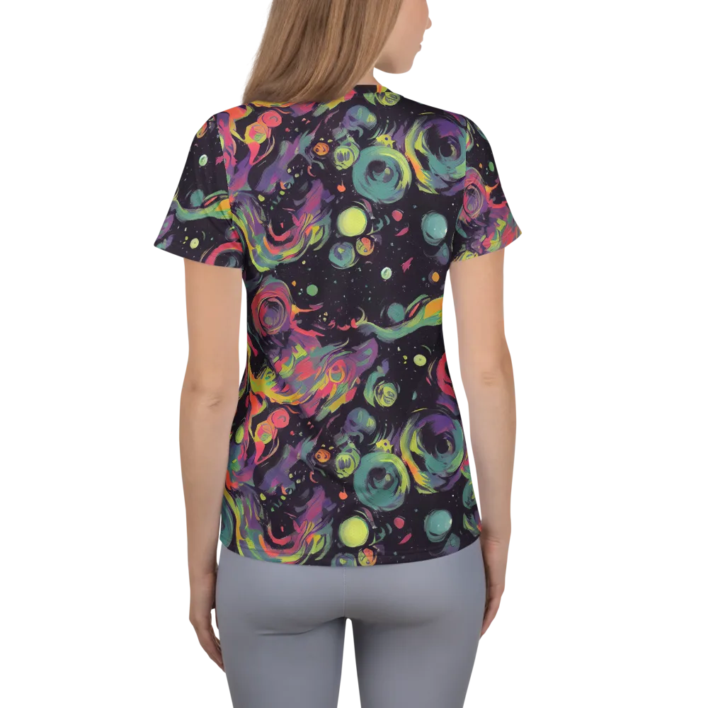 Psychedelic Drift on Women's Athletic T-Shirt — Back