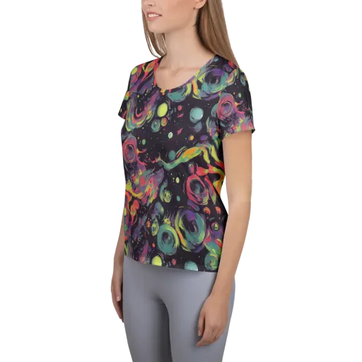 Psychedelic Drift on a Women's Athletic T-Shirt