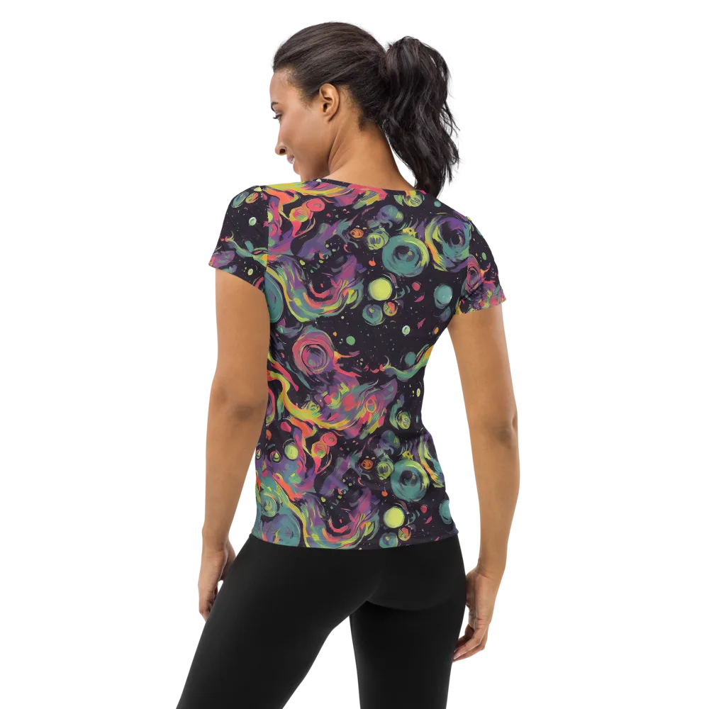 Psychedelic Drift on Women's Athletic T-Shirt — Back