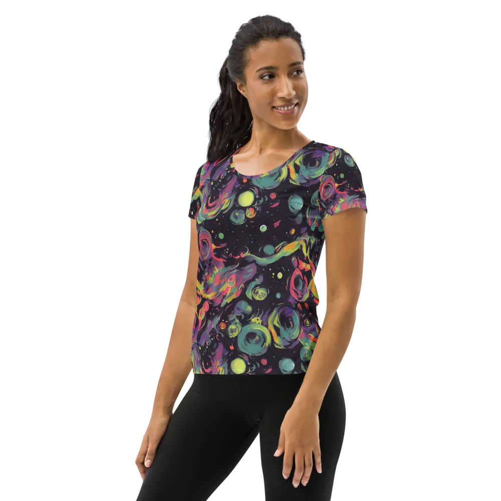 Psychedelic Drift on Women's Athletic T-Shirt — Left