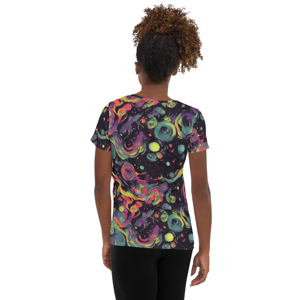 Psychedelic Drift on Women's Athletic T-Shirt — Back