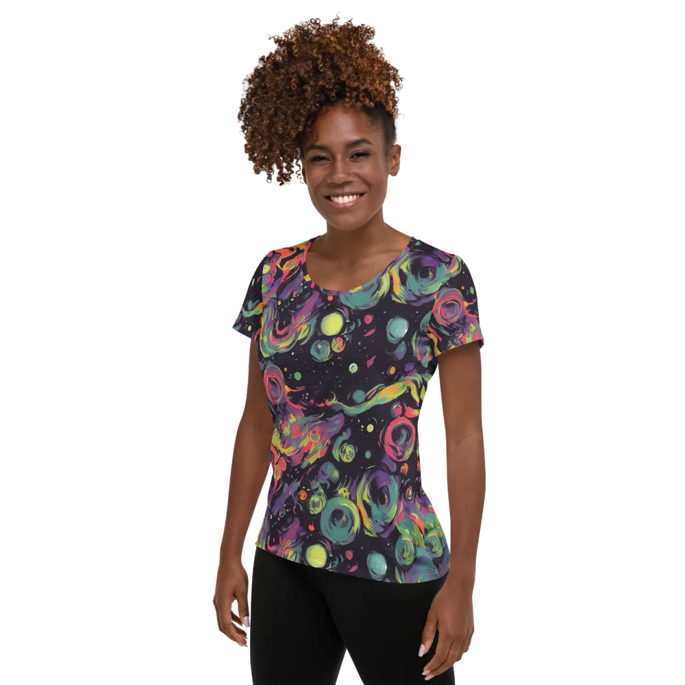 Psychedelic Drift on Women's Athletic T-Shirt — Left