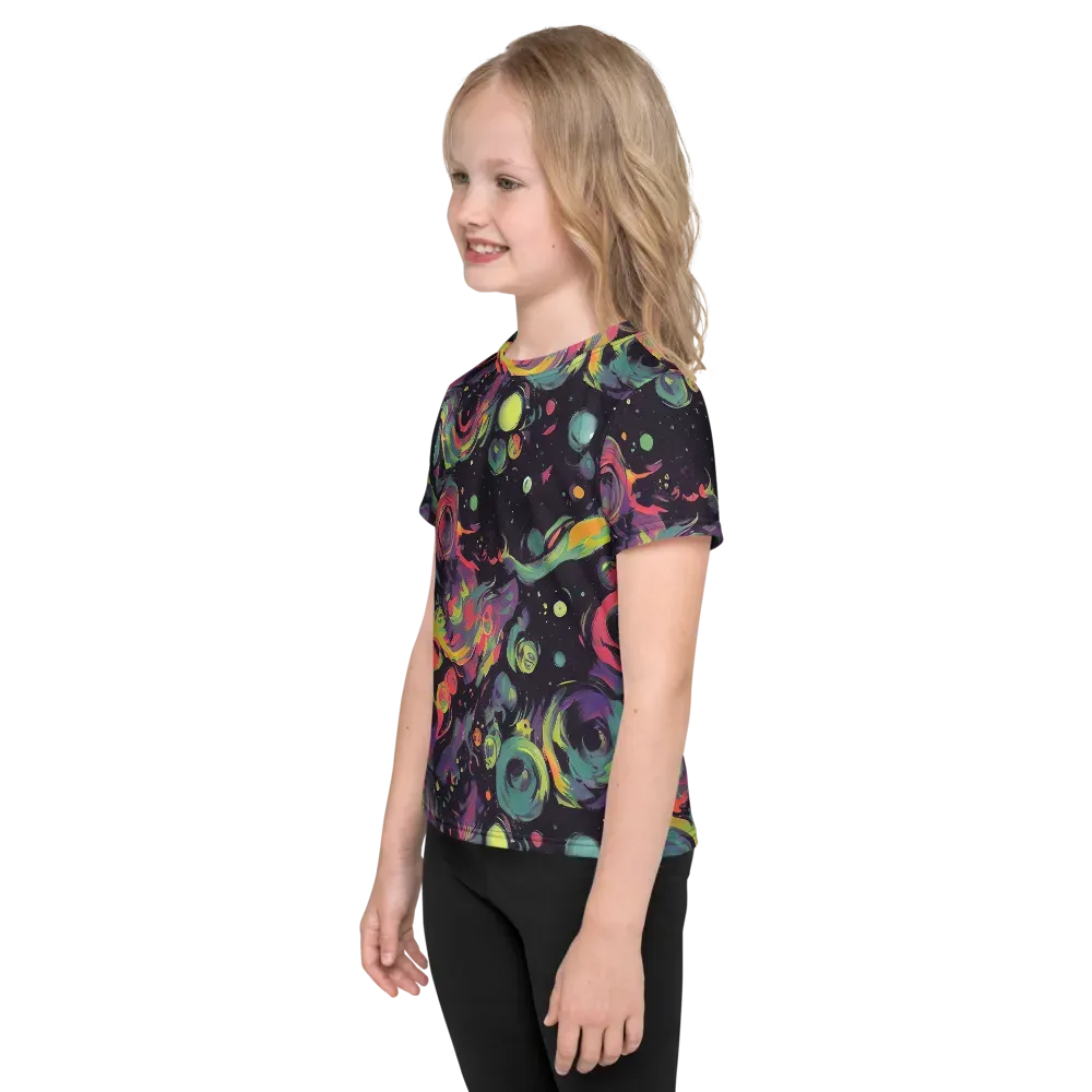 Psychedelic Drift on Kids Crew Neck T-Shirt — Left