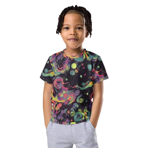 Psychedelic Drift on a Kids Crew Neck T-Shirt