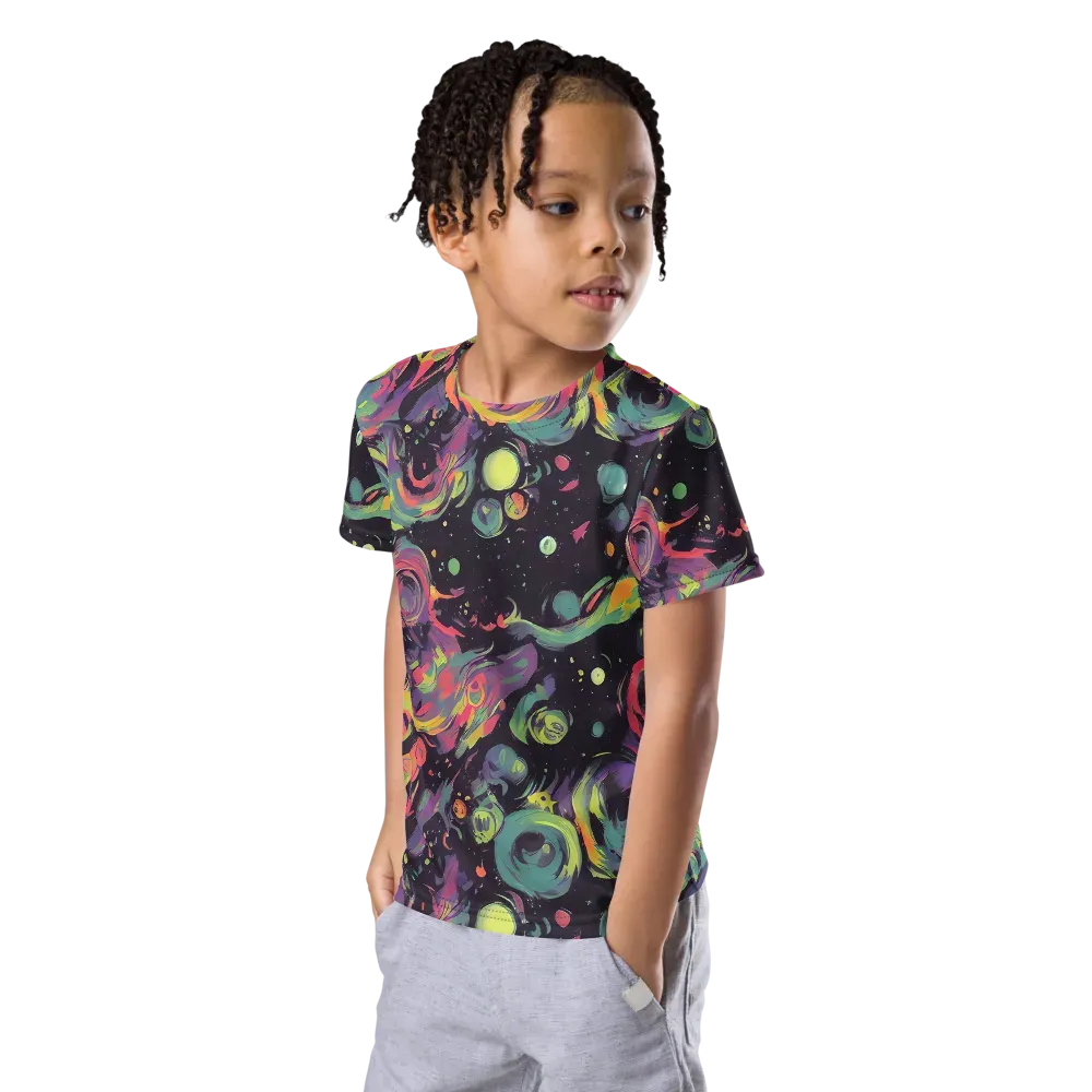 Psychedelic Drift on Kids Crew Neck T-Shirt — Left Front