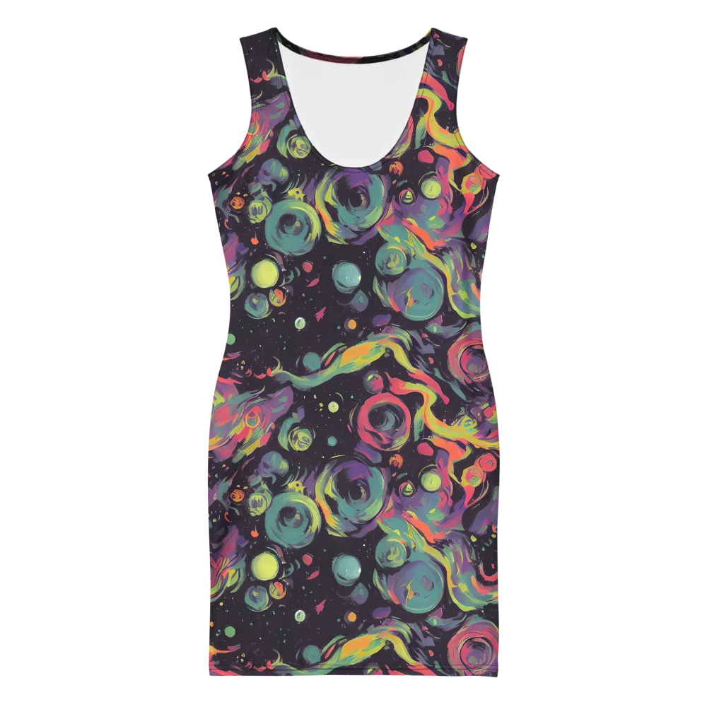 Psychedelic Drift on Bodycon Dress — Front