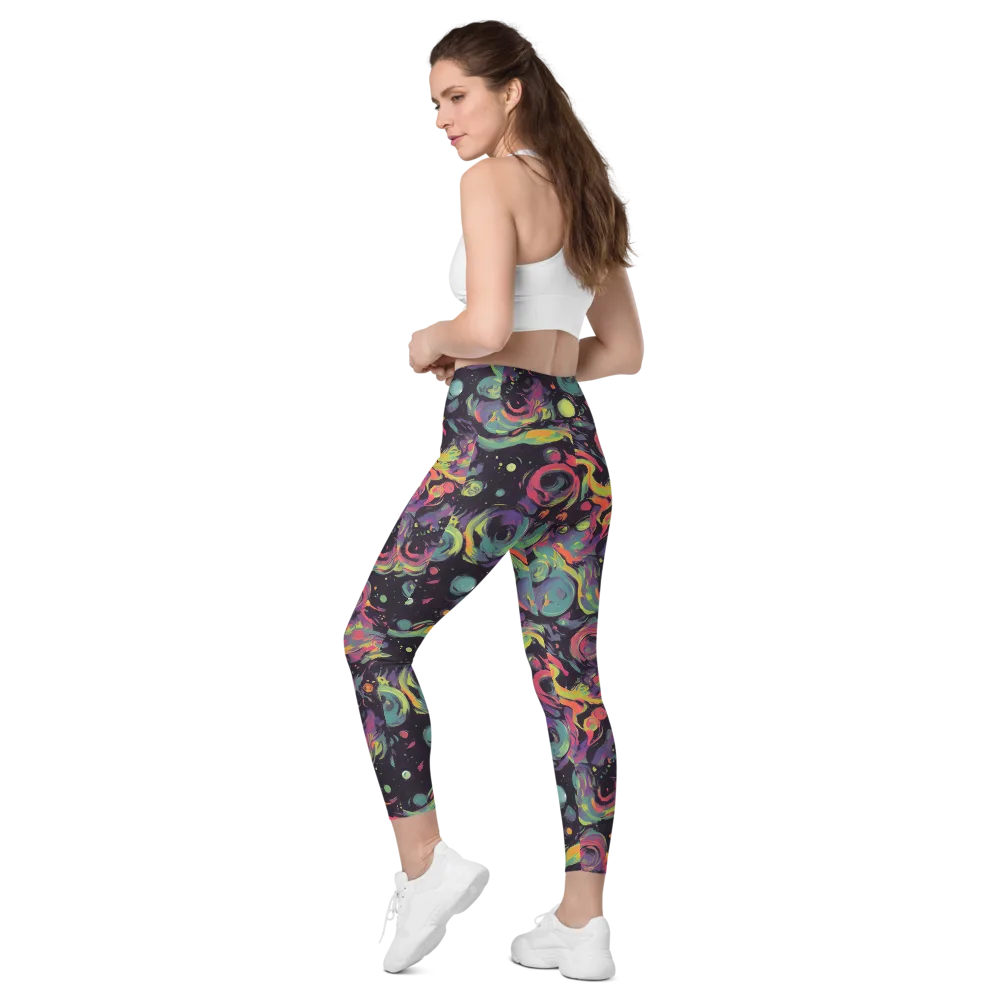 Psychedelic Drift on Leggings with Pockets — Left Back