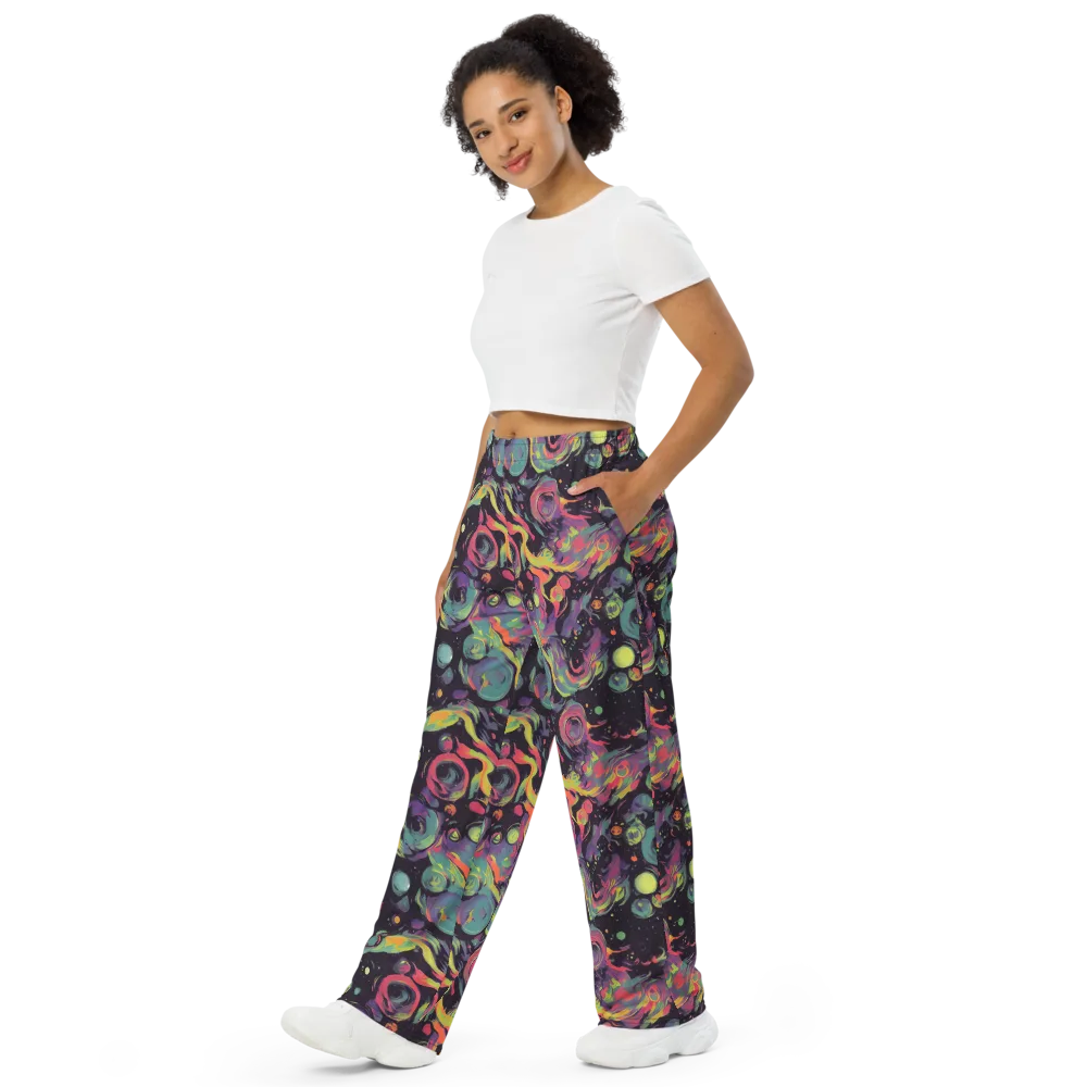Psychedelic Drift on Wide-Leg Pants — Left Front