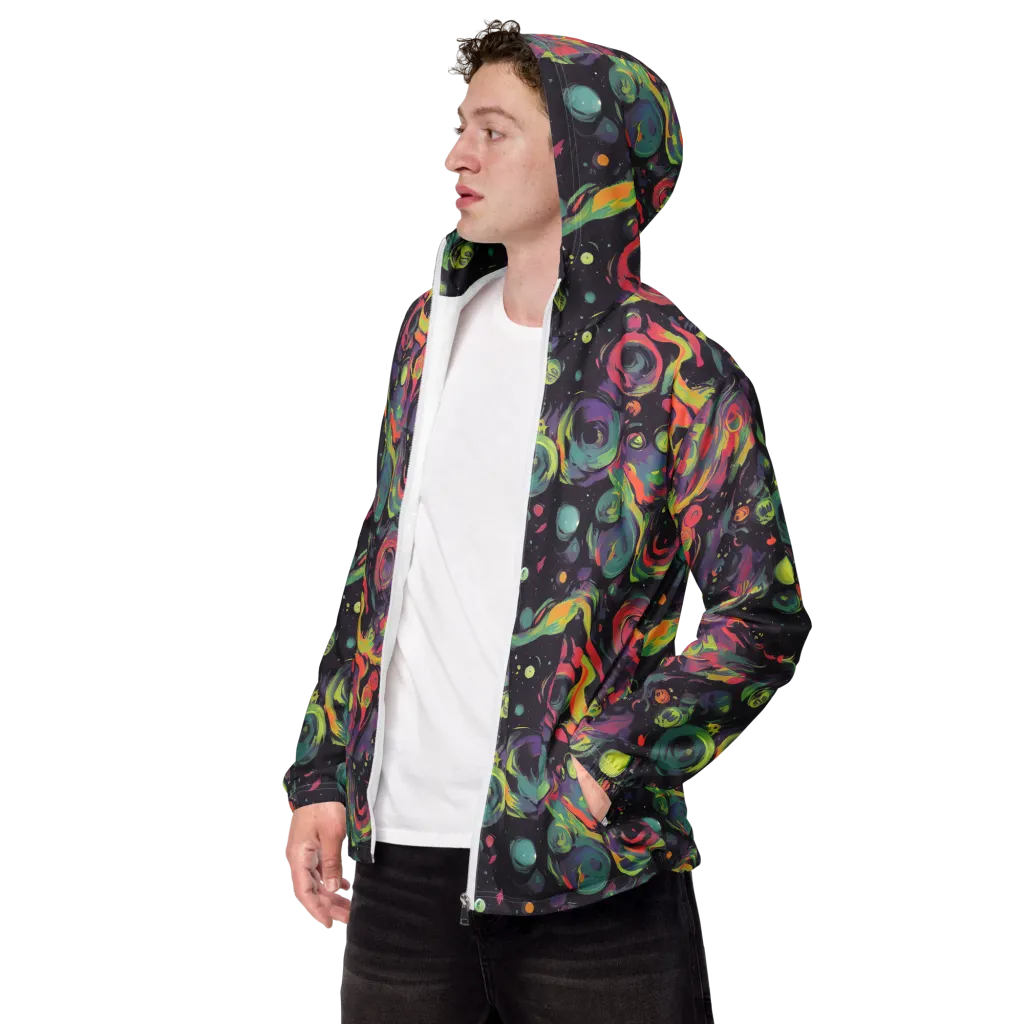 Psychedelic Drift on Men's Windbreaker — Left Front