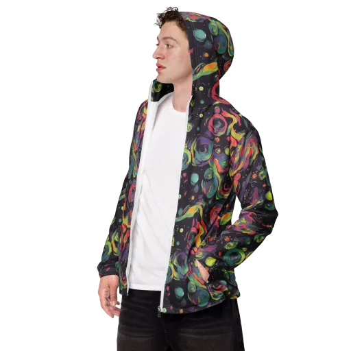 Psychedelic Drift on a Men's Windbreaker
