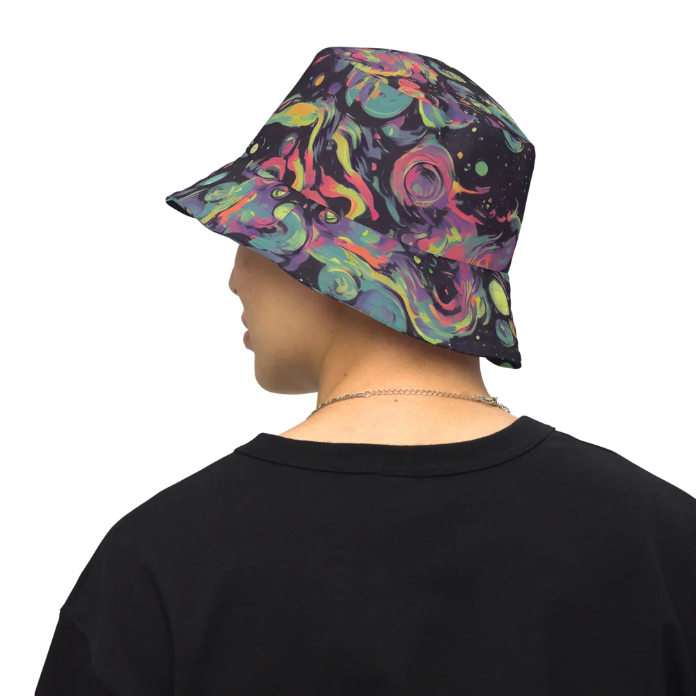 Psychedelic Drift on Reversible Bucket Hat — Back Inside