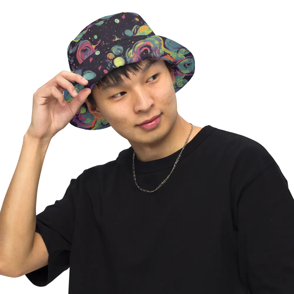 Psychedelic Drift on Reversible Bucket Hat — Front Inside