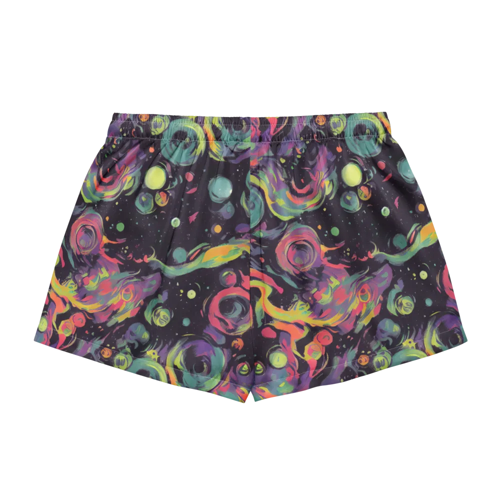 Psychedelic Drift on Women's Pajama Shorts — Back