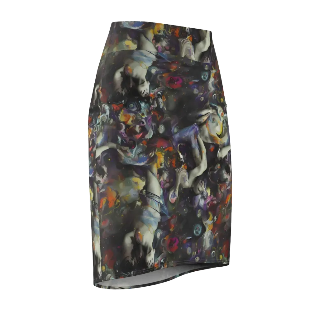 Dreamweaver's Canvas on Pencil Skirt — Front Side