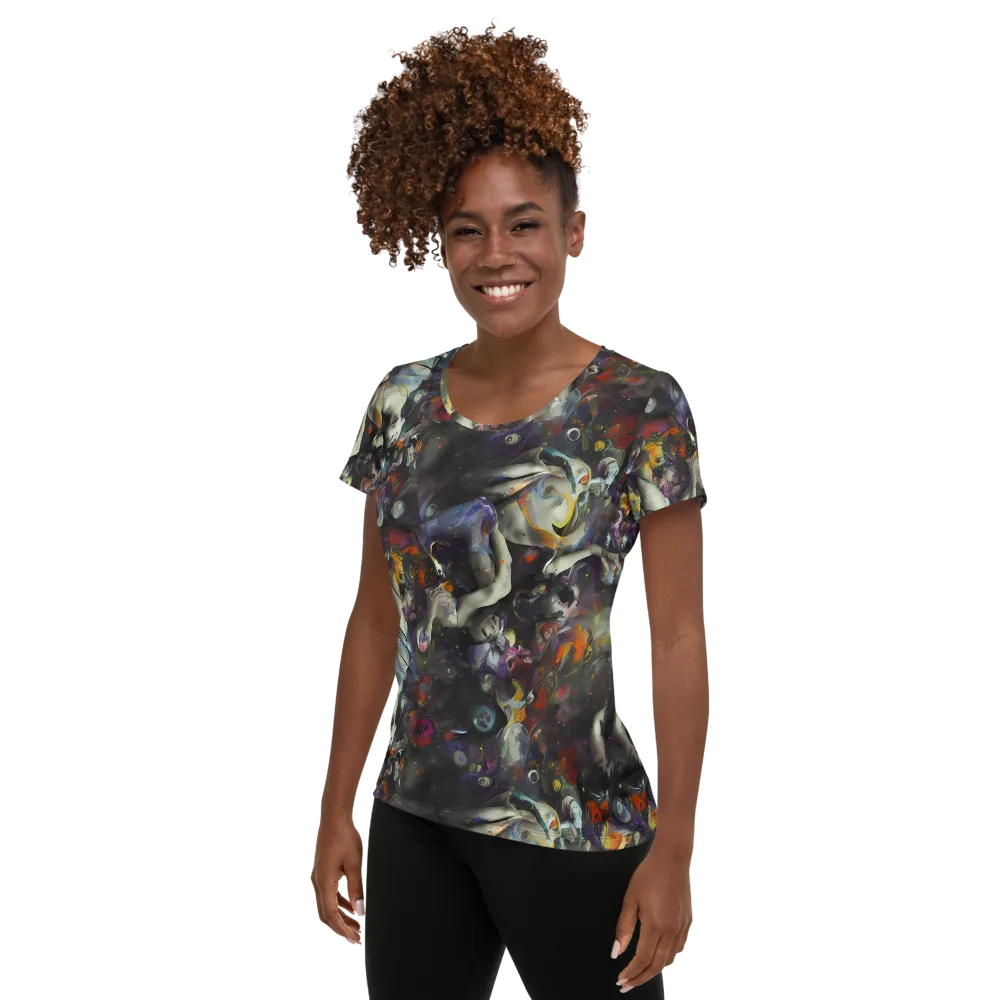 Dreamweaver's Canvas on Women's Athletic T-Shirt — Left