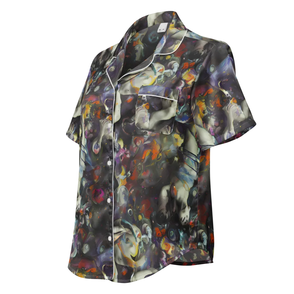 Dreamweaver's Canvas on Women's Short Sleeve Pajama Top — Left Front