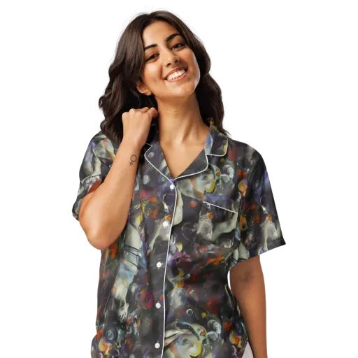 Dreamweaver's Canvas on a Women's Short Sleeve Pajama Top