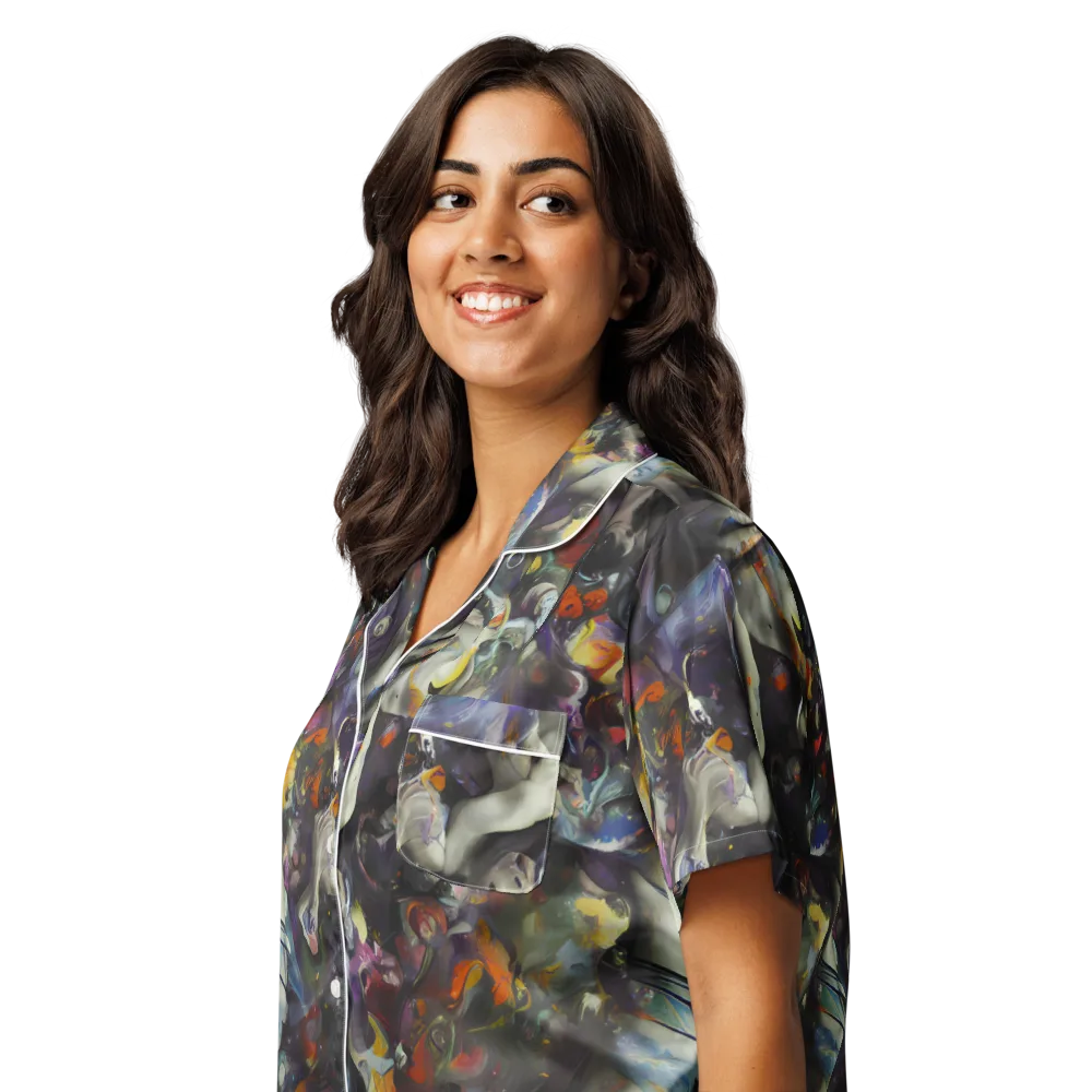 Dreamweaver's Canvas on Women's Short Sleeve Pajama Top — Left Front