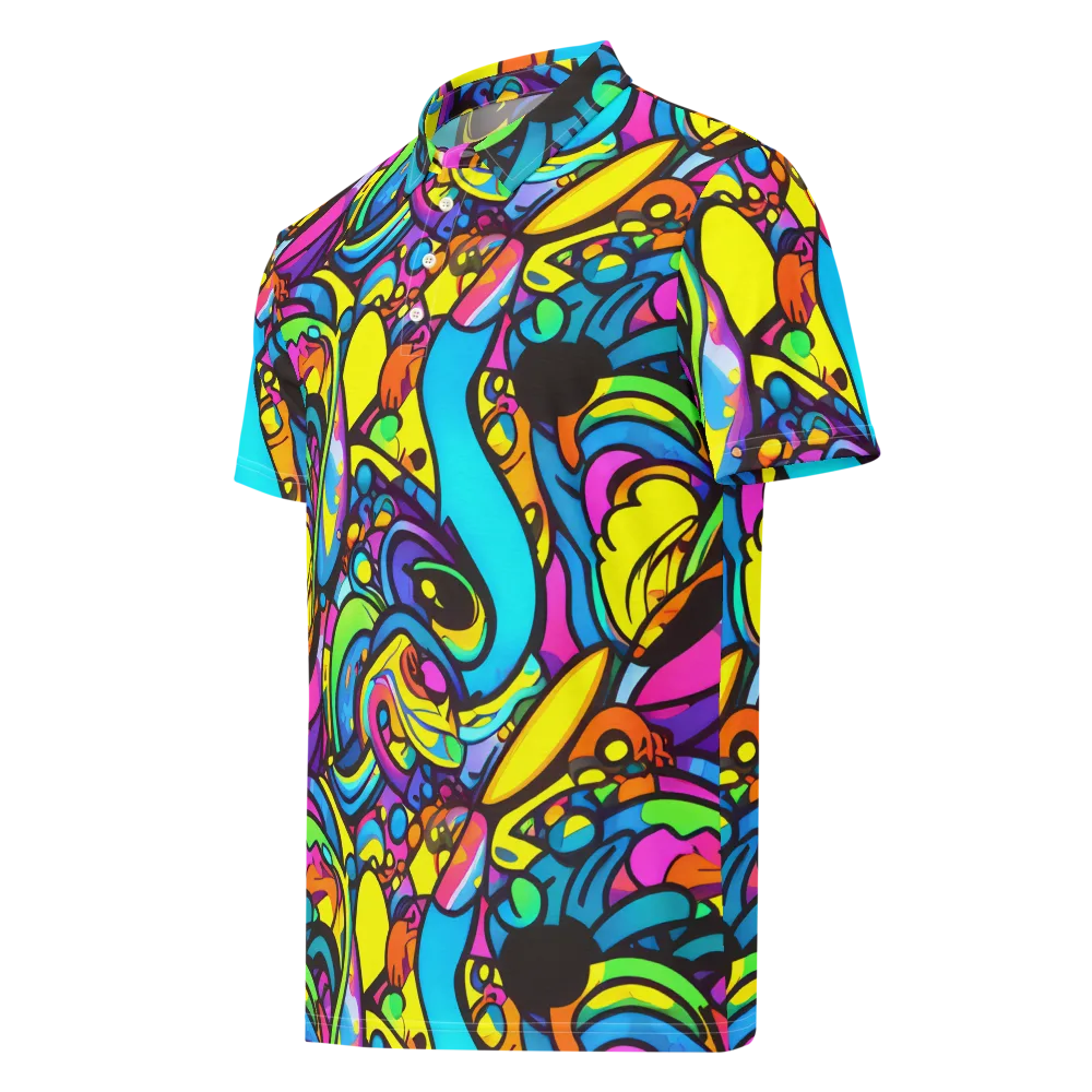 Kaleidoscopic Flow on Men's Slim Fit Polo Shirt — Left Front