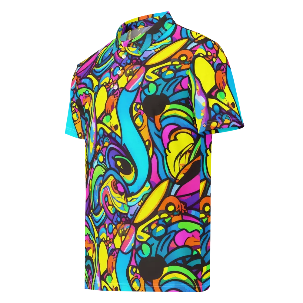 Kaleidoscopic Flow on Men's Slim Fit Polo Shirt — Left Front