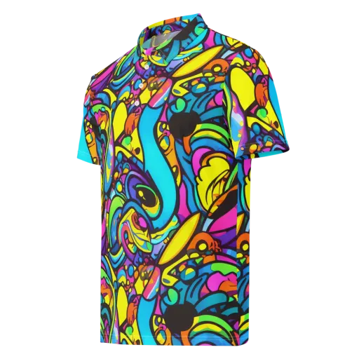 Kaleidoscopic Flow on a Men's Slim Fit Polo Shirt
