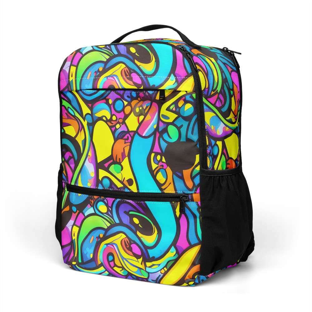 Kaleidoscopic Flow on Utility Backpack — Left Front