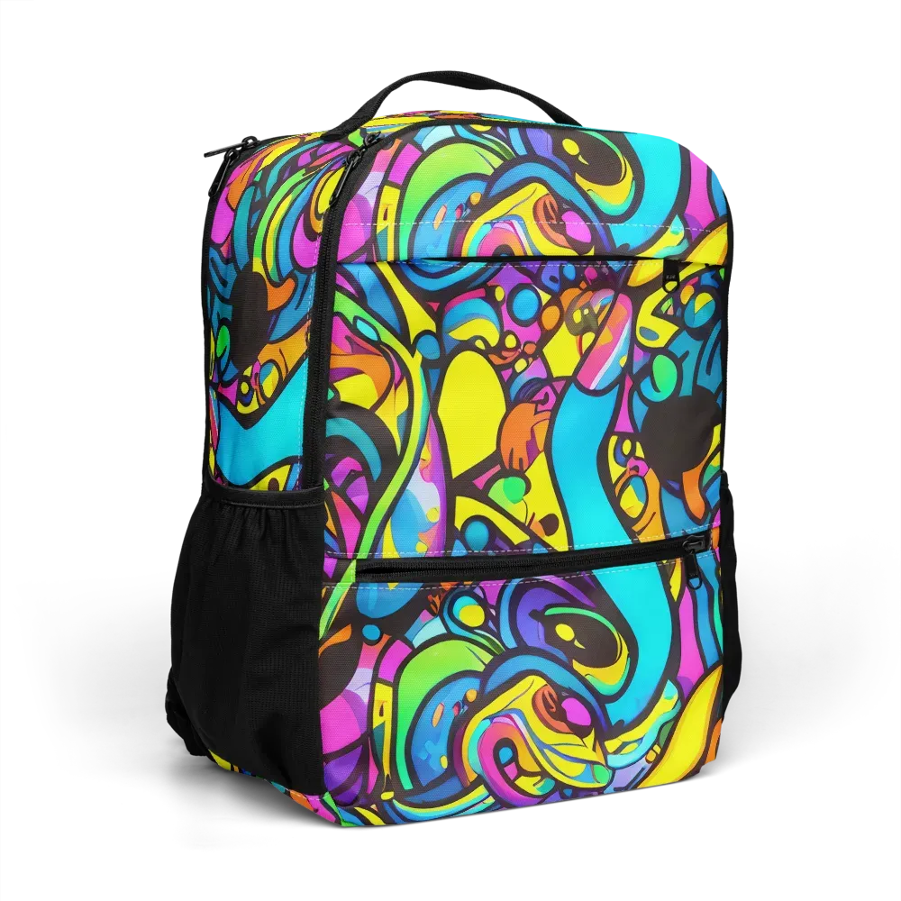 Kaleidoscopic Flow on Utility Backpack — Right Front