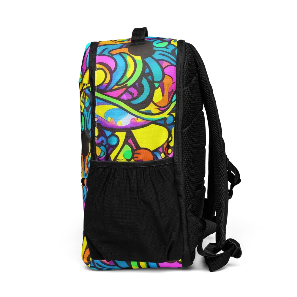 Kaleidoscopic Flow on Utility Backpack — Left