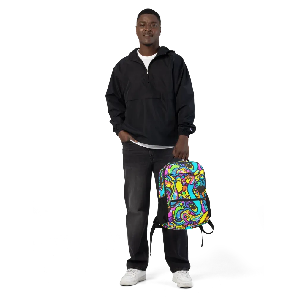 Kaleidoscopic Flow on Utility Backpack — Front