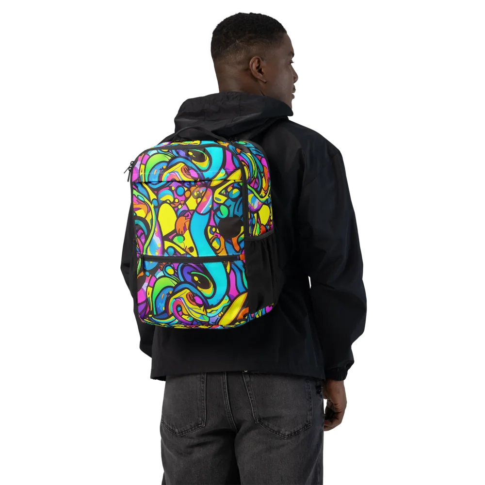 Kaleidoscopic Flow on Utility Backpack — Back
