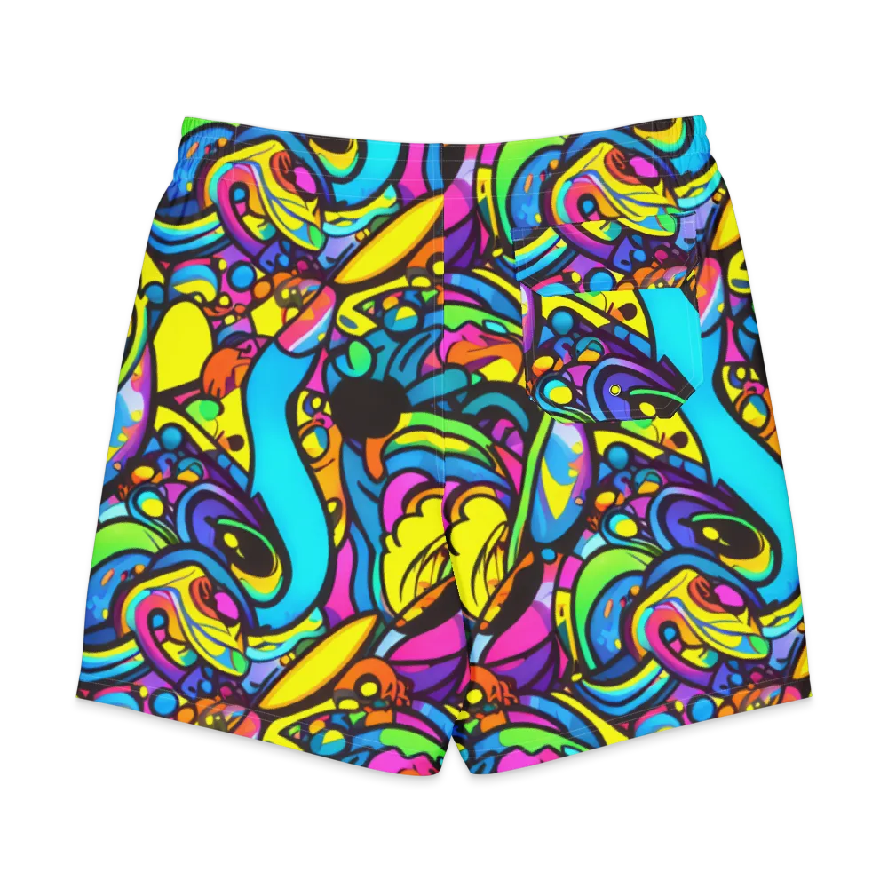 Kaleidoscopic Flow on Men's Board Shorts — Back
