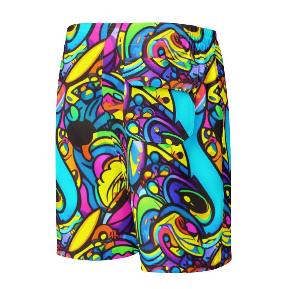 Kaleidoscopic Flow on Men's Board Shorts — Back