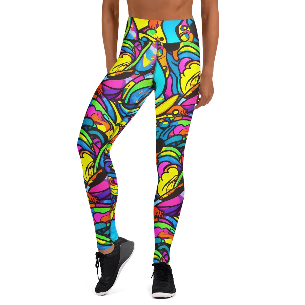 Kaleidoscopic Flow on Yoga Leggings — Front