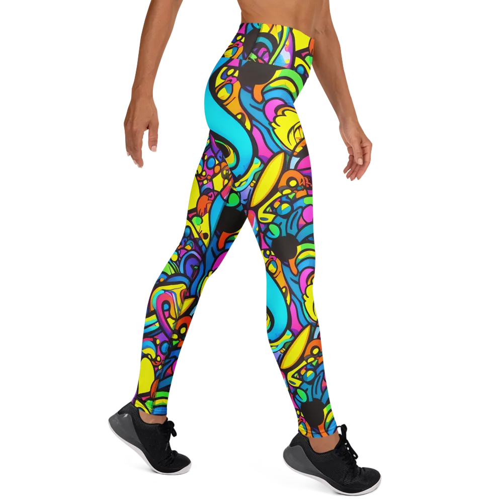 Kaleidoscopic Flow on Yoga Leggings — Right
