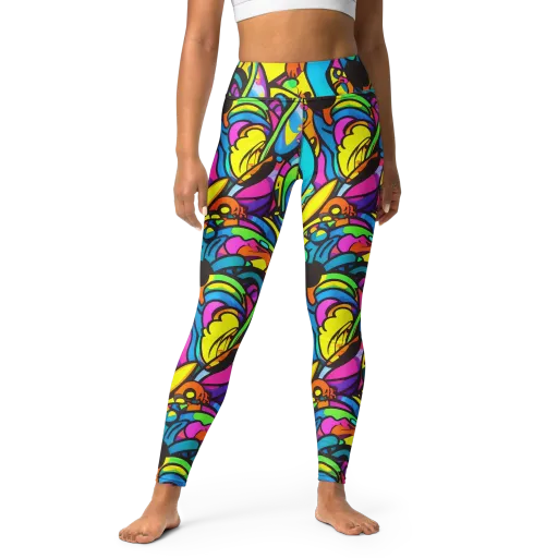 Kaleidoscopic Flow on a Yoga Leggings