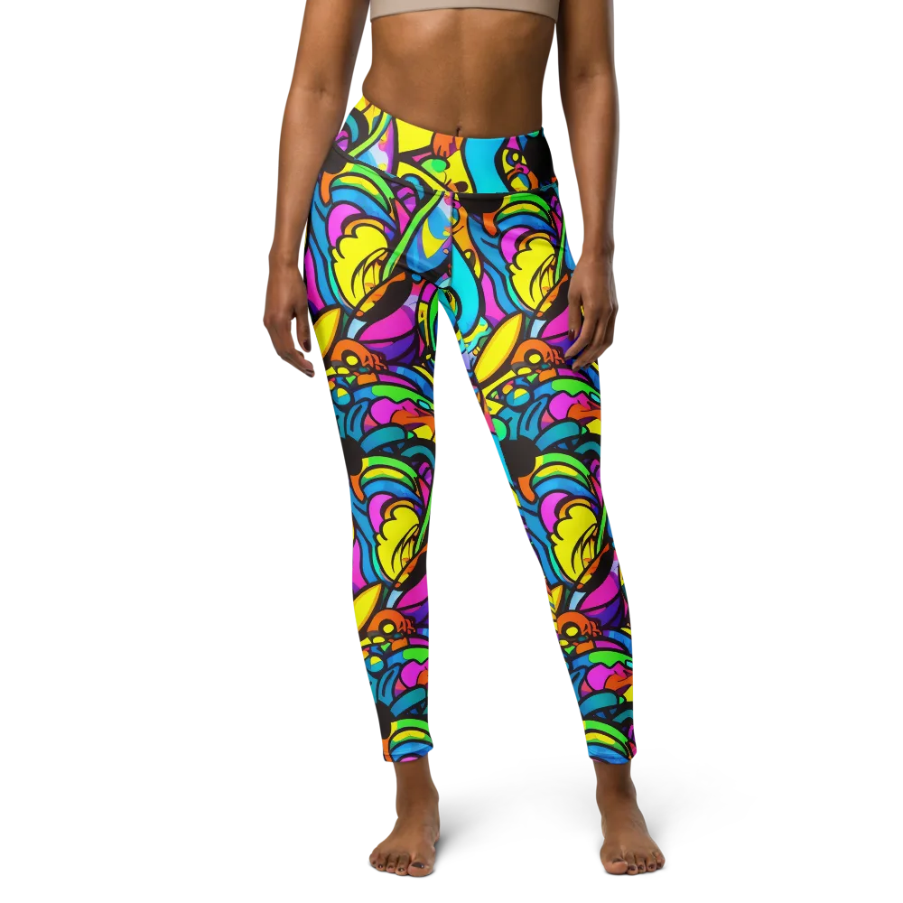 Kaleidoscopic Flow on Yoga Leggings — Front